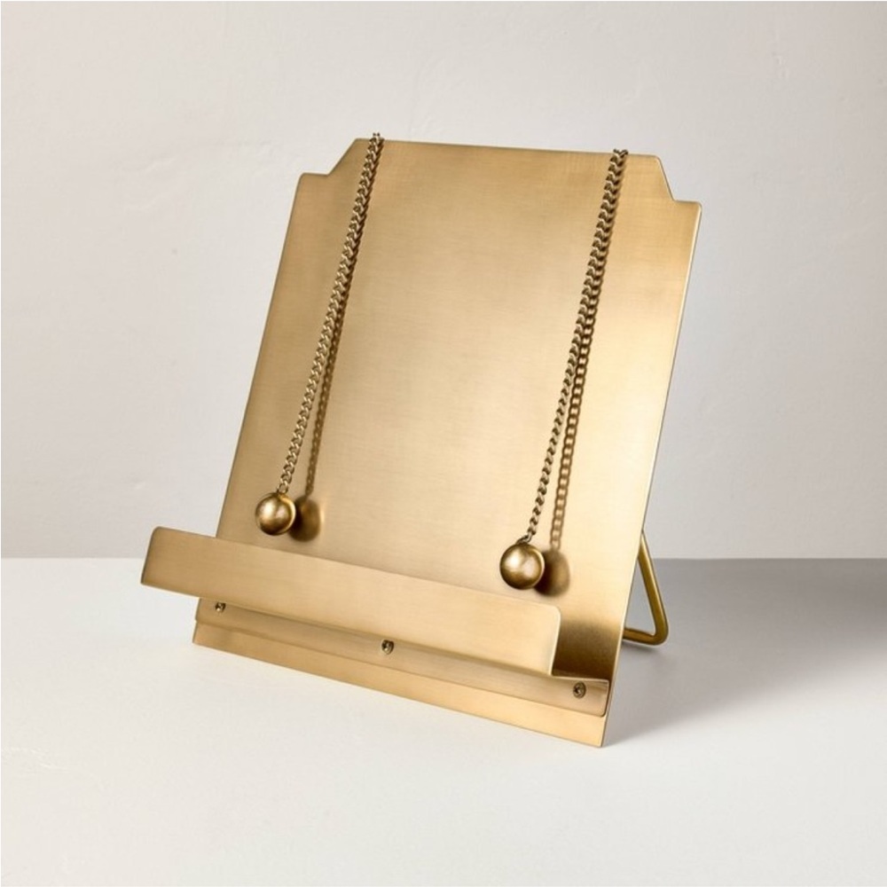 Hearth & Hand Magnolia Brass Cookbook Holder with Weighted Chains